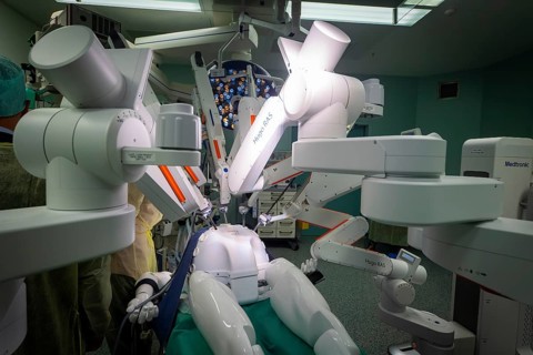 Operating theatre robot HUGO, Dresden, Saxony, Germany, Europe