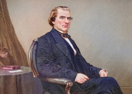 Andrew Johnson 1808 1875, 17th President of the United States 1865-69, After a painting by Alonzo