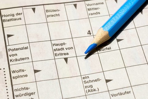 Crossword puzzle, coloured pencil, magazine, newspaper, Germany, Europe