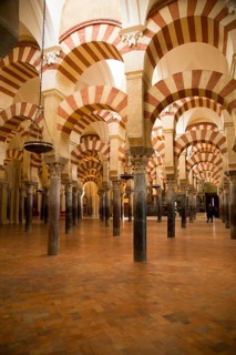 Moorish arches in the former mosque now cathedral, Cordoba, Spain, Europe