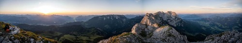 Alpine panorama, evening mood View from the Scheffauer to the Kaisergebirge, Wilder Kaiser,