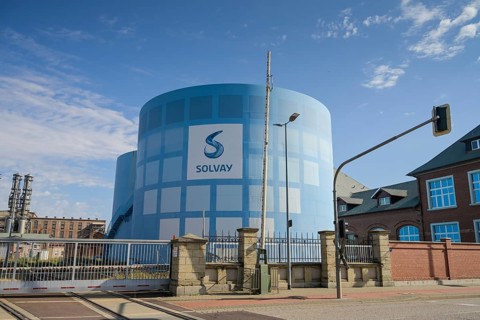 Solvay Chemicals, Köthensche StraÃŸe, Bernburg, Salzlandkreis, Saxony-Anhalt, Germany, Europe