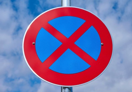 No Parking Sign, Sky, Clouds, Ossiach, Lake Ossiach, Carinthia, Austria, Europe