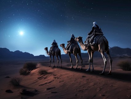 Christmas Jesus birth concept, Adoration of the Magi, Three Wise Men, Three Kings, and the Three