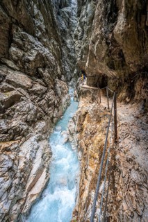 Hiking trail through the Höllentalklamm, near Garmisch-Partenkirchen, Werdenfelser Land, Upper
