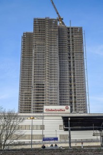 Construction site residential building Überlin, Steglitzer Kreisel, SchlossstraÃŸe, Steglitz,