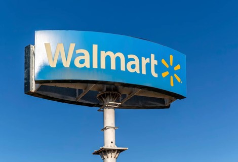 Walmart sign against blue sky, Campeche city, Campeche State, Mexico, Central America