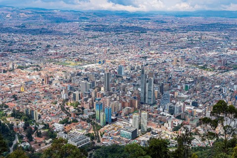 Overlook over Bogota from Monserrate, Colombia, South America