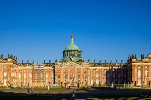Park Sanssouci is part of the Potsdam palace park ensemble. The New Palace is a palace on the west