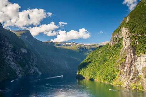 View of Geirangerfjord, near Geiranger, More og Romsdal, Norway, Europe