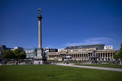 Schlossplatz with Jubilee Column, Concordia, Königsbau, Cube Art Museum, Wittwer Thalia, Stuttgart,