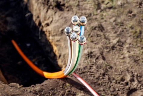 Fibre optic cable for laying at a construction site, Berlin, 29.02.2024