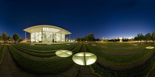 Paul Löbe House in the morning blue hour, 360Â° panorama, government district Berlin, Germany,
