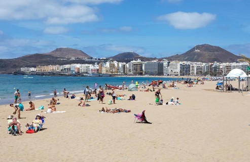 Playa de las Canteras beach, Las Palmas, Las Palmas province, Gran Canaria, Canary Islands, Spain,