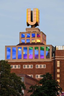 Dortmunder U, Flying Pictures by Adolf Winkelmann, Creative Centre, Dortmund, Ruhr Area, North