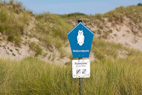Sign National Park, Quiet Zone, Nature Reserve, Norderney Island, East Frisia, North Sea, Lower