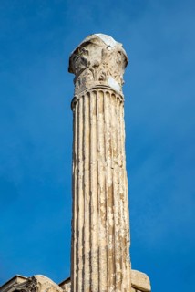 Column of Hadrian's Library against the sky, Athens, Greece, Europe