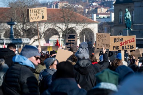Pictures taken during the demonstration Haltung zeigen! against Nazi deportation plans of the AfD