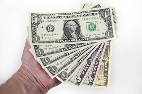 Dollar notes, symbol photo, studio shot