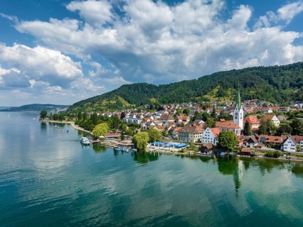 Aerial view of the village of Sipplingen on Lake Constance, Lake Constance district