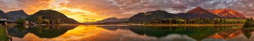 Sunrise, Walchsee, Tyrol, Austria, Europe