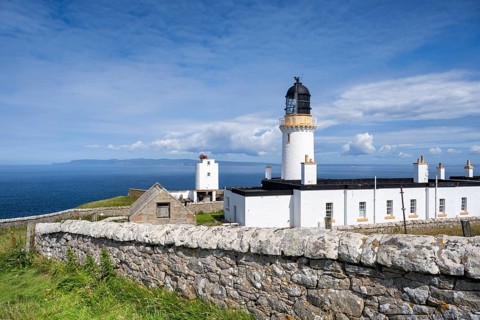 Dunnet Head Lighthouse at the northernmost point of the British Main Island, County Caithness,