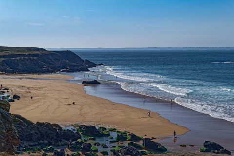 The Cote Sauvage, Wild Coast, a rocky coast with sandy bays and beaches on the west side of the
