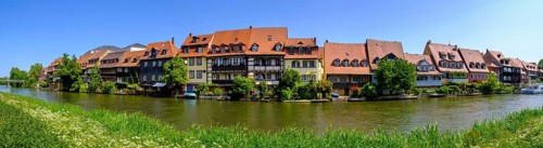 Regnitz with Kleinvenedig, Bamberg, Upper Franconia, Bavaria, Germany, Europe