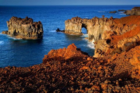 Canary Islands, El Hierro, south coast, rocks, rock arch, Atlantic Ocean, Arco de la Tosca, cliffs,