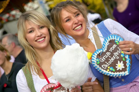 Two girls at the Munich Oktoberfest, Model Release: Yes