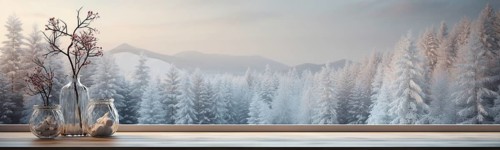 Christmas themed decorative empty wooden base for product item or text display, AI generated
