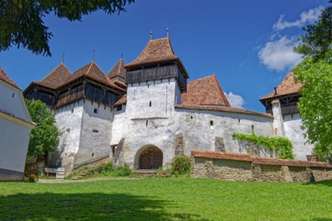 The fortified church of Deutsch-Weisskirch, also known as Viscri, in Transylvania. The church is a