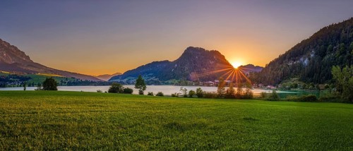 Sunset, Walchsee, Tyrol, Austria, Europe