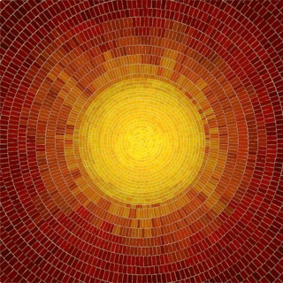 Sun mosaic, graphic art vector illustration