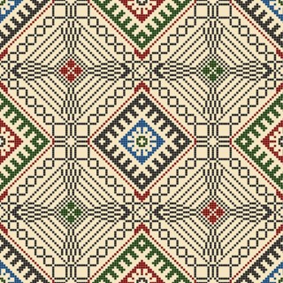 Traditional Latvian embroidery seamless pattern, vector illustration