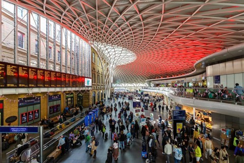 Ticket hall of King's Cross Station in London, Great Britain