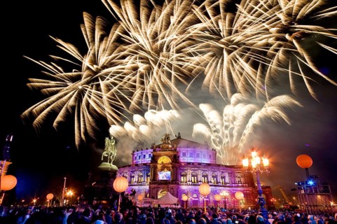 Fireworks for the Semper Opera Ball on Theatre Square