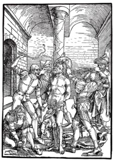 The so-called Albertina Passion, Flagellation, woodcut by Albrecht Dürer, historical, digitally