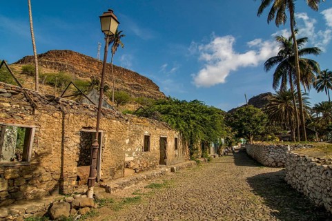 Buildings in picturesque old town of Ciudad Velha. Cidade Velha. Santiago. Cabo Verde. Africa