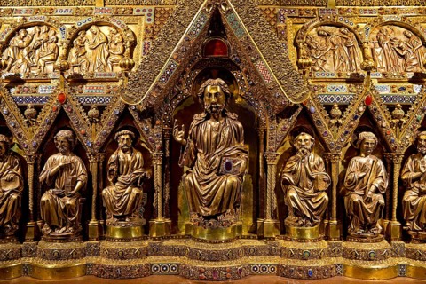 Detail of Elisabeth's shrine, where the bones of Elisabeth once lay, Elisabeth Church, Marburg an