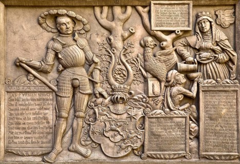 Philippstein, relief from 1542 by the sculptor Philipp Soldan, Landgrave's Castle, Marburg an der