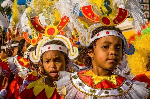 Portrait of little girl. Carnival. Mindelo. Cabo Verde. Africa