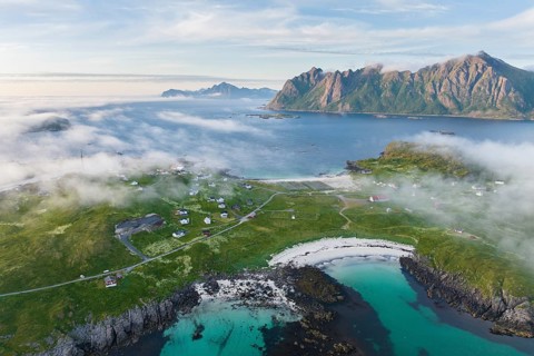 Fishing village Hovden, Langoya Island, Vesteralen Archipelago, Norway, Europe