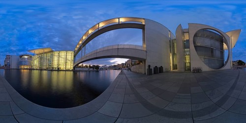 Government district in 360Â° panorama, Berlin, Germany Europe
