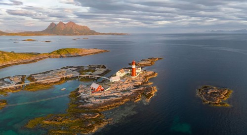 Tranoy Fyr Lighthouse, Tranoy Fyr, Hamaroy, Ofoten, Vestfjord, Nordland, Norway, Europe