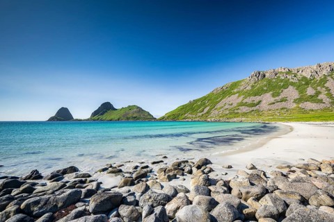 Sandvika beach near Nykvag, Langoya island, Vesteralen archipelago, Norway, Europe
