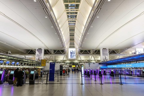 Terminal 4 of New York John F Kennedy Airport (JFK) in New York, USA, North America