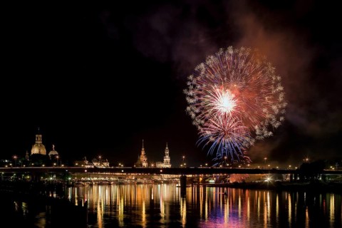 Breathtaking firework displays enchant the city skyline at night. Here is the big firework display