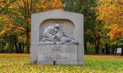 Autumn time, Volkspark Rehberge, war graves, memorial site, Berlin, Germany, Europe