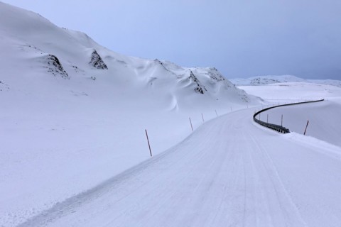 Western road on the island of Mageroya towards the North Cape, Troms og Finnmark, Norway, Europe